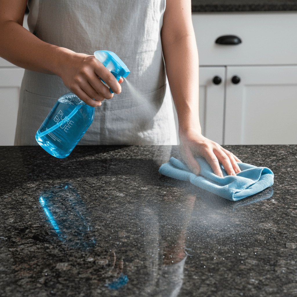 ThriveTide crew finishing a deep clean on a vacation rental kitchen